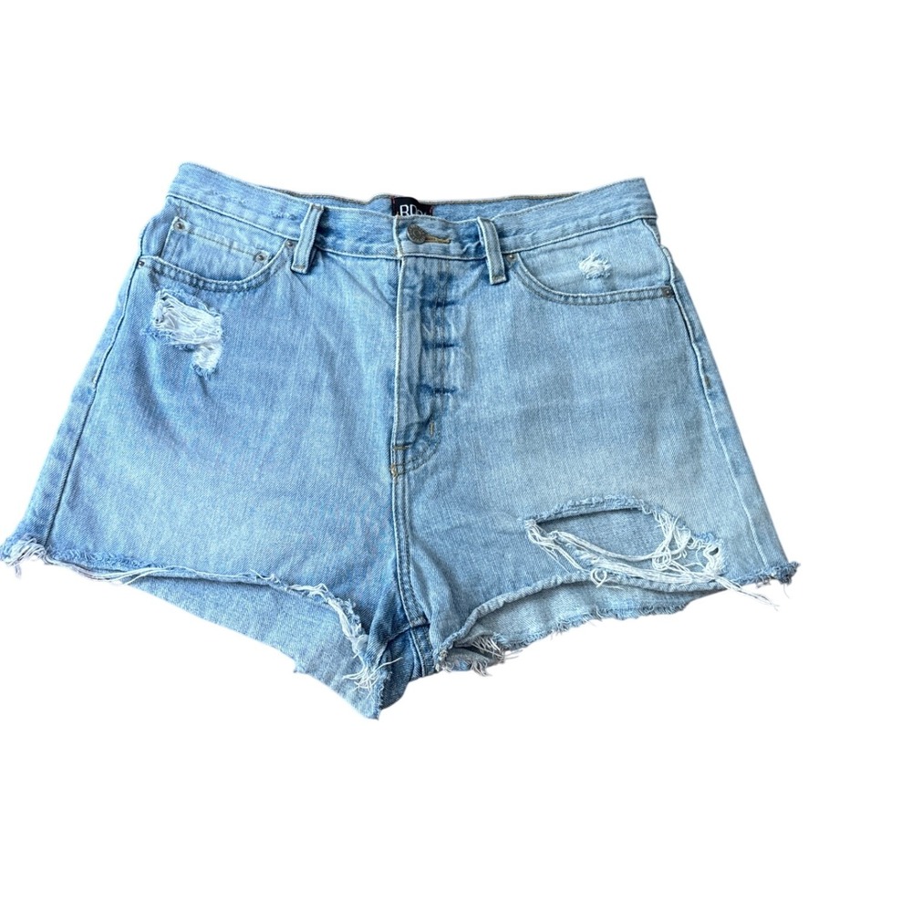 BDG Denim Shorts Women Blue Girlfriend High Rise Distressed SIZE 29